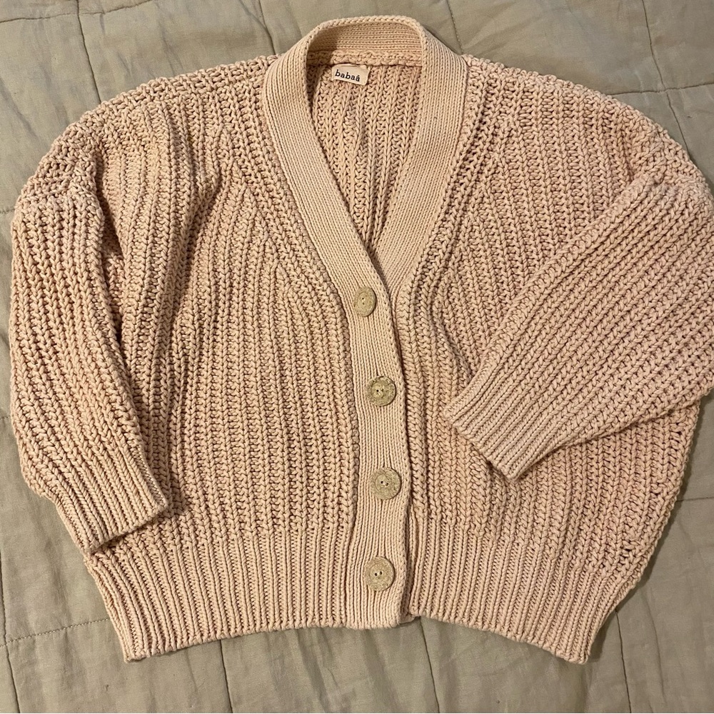 Babaa No 18 Cardigan Sweater - off white/blush